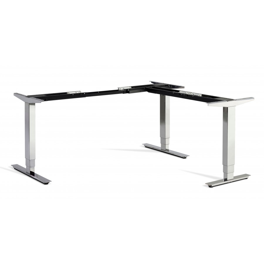 Cromo Corner Triple Motor Chrome Height Adjustable Desk